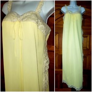 Vintage LONG Nightgown Slip Dress Built in BRA